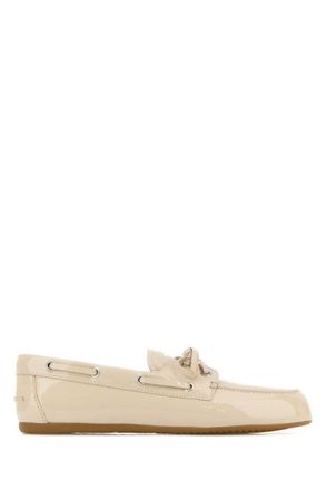 Miu Miu Off White Leather Loafers
