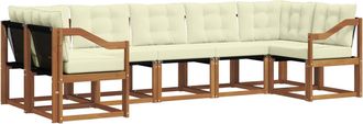 vidaXL Conjunto De Sof&aacute;s De Exterior 7 Uds. Natural Y Crema Vidaxl