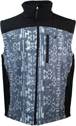 Hooey Mens Aztec Softshell Vest In Black/grey
