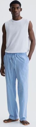 H&M Relaxed-fit poplin pants in Light Blue/striped at Nordstrom, Size Xx-Large