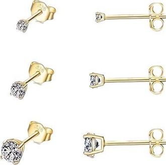 BEN ONI Set of 3 CZ Stud Earrings in Gold at Nordstrom