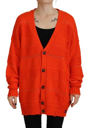 Dsquared2 Dsquared&sup2; Cotton Knitted Buttoned Cardigan Womens Sweater (Pre-Owned)