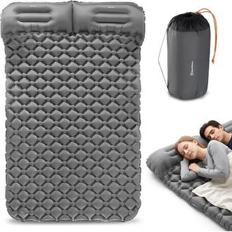 OEM Colch&oacute;n Inflable Camping 2 Plazas Con Almohadas Integradas Y Funda 190x120cm - Hypermotion - Ultraligero - Senderismo - Gris