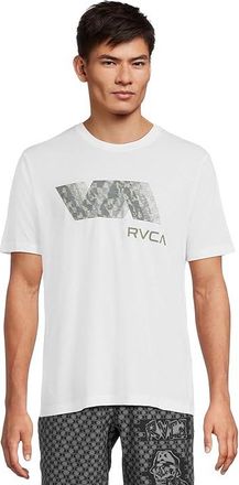 Rvca Rvca Blur Fill Short Sleeve Mens Workout White : SM, Cotton/Polyester