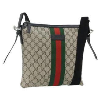 Gucci Pre-owned Cross Body Bags, female, Beige, Size: ONE SIZE Pre-owned Vintage GG Canvas Shoulder Bag