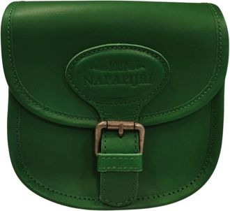 Napapijri Groene Leren Damesknoopzak - Dames - Schoudertassen - Groen - ONE Size - Leer - Tassen