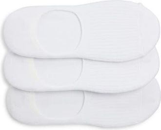 Nordstrom 3-Pack Cotton Blend No-Show Liner Socks in White at Nordstrom