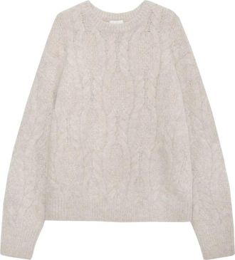 Anine Bing Marisol Knit - Dames - Ronde hals truien - Grijs - L - Leer - Truien & Vesten