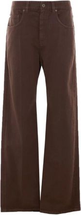 Brunello Cucinelli Hedendaagse Wijde Broek - Dames - Loose Fit Jeans - Bruin - L - Katoen - Jeans