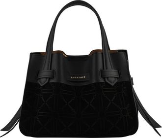 Pourchet Blossom PM - Dames - Handtassen - Zwart - ONE Size - Leer - Tassen