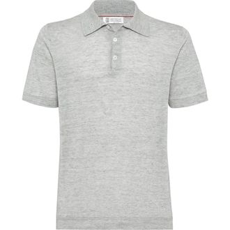 Brunello Cucinelli Polo-style sweater in Light Grey at Nordstrom, Size 52 It