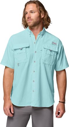 Columbia Mens Big and Powerful Bahama Ii UPF 30 Short Sleeve Fishing Jersey, Gulf Stream, XXL