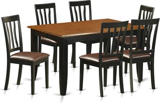 East West Furniture 7 PC Dining room set-Dining Table and 6 Wood Dining Chairs