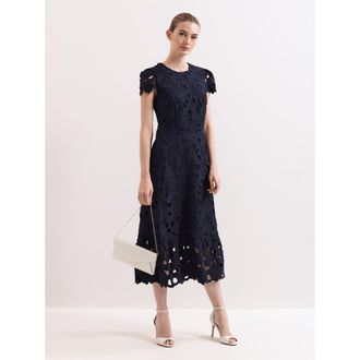 Phase Eight Leilani Lace Dress in Navy at Nordstrom, Size 8
