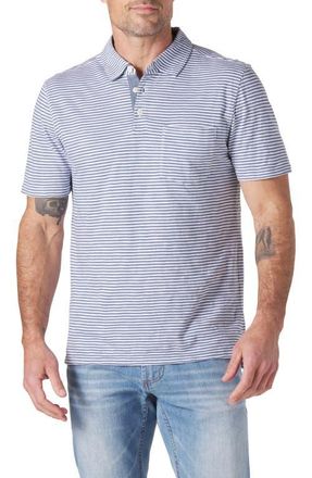 The Normal Brand Slub Pocket Polo in Blue Stripe at Nordstrom, Size Medium