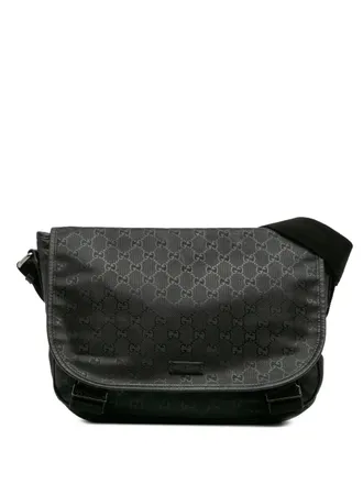 Gucci 2016-2015 GG Imprime crossbody bag - unisex - Fabric/Calf Leather - One Size - Black