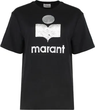 Isabel Marant Black Graphic Crew Neck T-Shirt