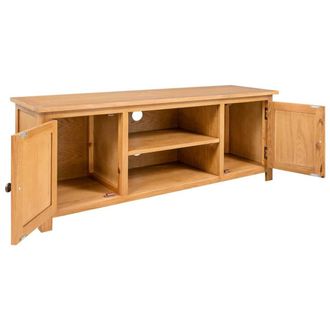 Berkfield Home TV Cabinet 110x35x44 cm Solid Oak Wood in Brown | Size: 110 x 35 x 44 cm