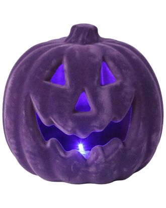 Flora Bunda Led 8In Flocked Pumpkin