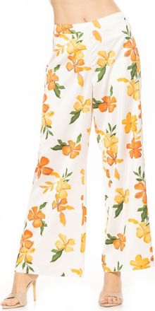 Alexia Admor Cerise Wide Leg Pants in Ivory Floral at Nordstrom Rack, Size 12