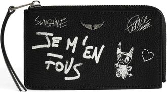 Zadig&Voltaire Card Arty Tag - Dames - Portefeuilles - Zwart - ONE Size - Katoen - Accessoires