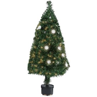 Trade Shop Trade Shop - Albero Di Natale Fibra Ottica Flower 90cm 100 Punte Con 12 Fiori Colore Verde