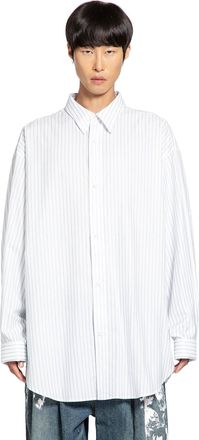 Hed Mayner Cotton Poplin Pinstriped Oversized Shirt