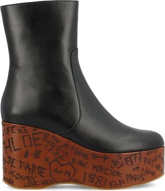 Chloé 80mm Maxime boots - women - Lambskin/Thermoplastic Polyurethane (TPU)/Calf Leather/CALFSKIN - 40 - Black