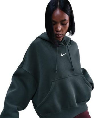 Nike Womens PHNX Fleece OS Pullover Hoodie - Seaweed/Sail Size XXL