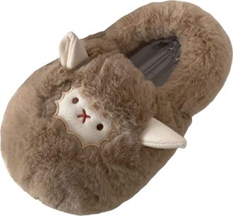 Generic Womens Lamp Kawaii Warm Fuzzy House Slipper Sheep Novelty Fluffy Home Shoes Aesthetic Soft Cozy Furry Slippers Womens Animal Slippers Soft, Warm, Plus