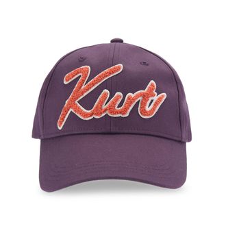 Kurt Geiger Womens Cotton Embroidered Cap Hat - Purple - One Size