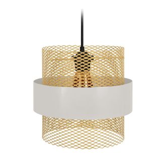 Tosel Suspensi&oacute;n metal Alt.85cm blanco ;Pantalla: blanco o,oro