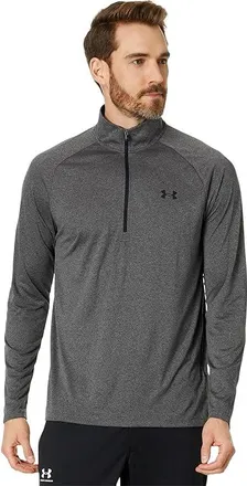Under Armour UA Tech 1/2 Zip Mens Clothing Carbon Heather/Black : XL, Polyester