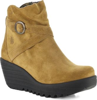 FLY London Loik Platform Wedge Bootie in Tobacco at Nordstrom, Size 41