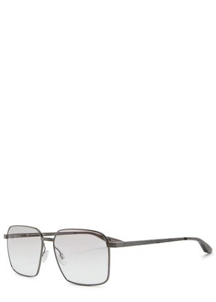 Barton Perreira Hampton Rectangle-frame Sunglasses - Black - One Size