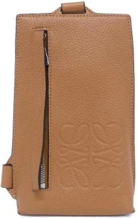 Loewe Pre-owned Vertical T Pocket Calf Shoulder Bag - Dames - Vintage Schoudertas - Bruin - ONE Size - Leer - Vintage