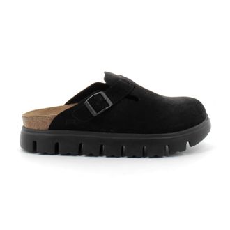 Birkenstock Boston - Dames - Slip ons - Zwart - 38 EU - Leer - Schoenen
