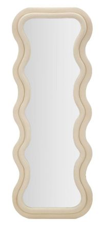Mauro Ferretti Espejo De Pared Emily Terciopelo Crema Cm 60x6x160
