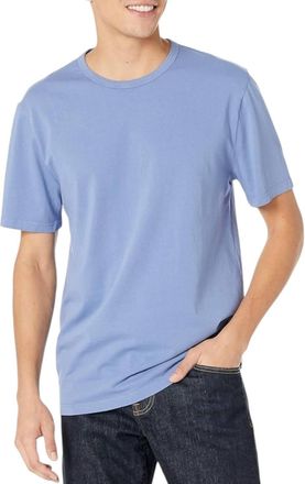 Vince Mens Garment Dye Short Sleeve Crew Neck T-Shirt In Light Blue