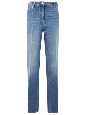Versace Pant Denim Stone Wash Denim Fabric With Special Compund