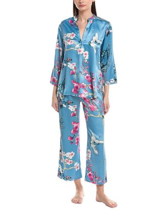 Natori 2Pc Sakura Satin Pajama Set