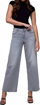 Hidden Jeans Nori Mid Rise Wide Leg Jeans In Light Grey