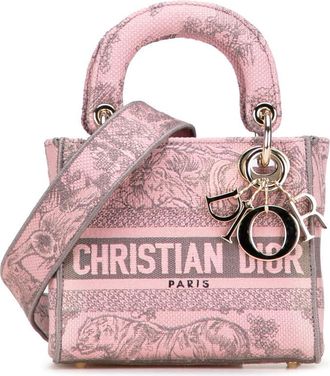 Dior Pre-owned Dior Mini Embroidered Canvas Toile De Jouy Lady D Lite 50-MA-0243