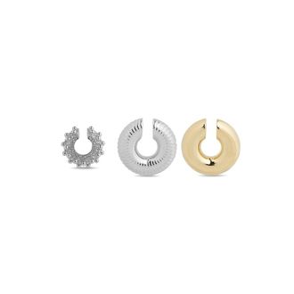 Paco Rabanne Punk-ge&iuml;nspireerde Zilver/Goud/Rhinestones Oorklem Set - Dames - Oorbellen - Veelkleurig - ONE Size - Accessoires