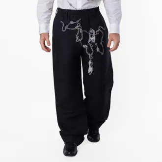 Burberry Knight Hardware Canvas Tailored Trousers, Size X-Small