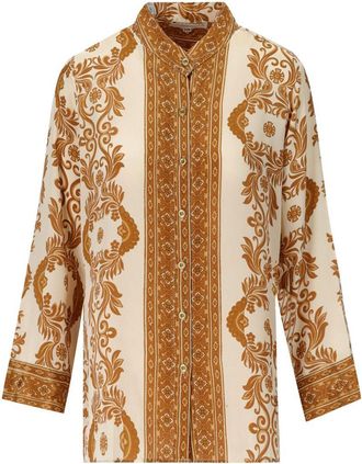 Pahiesa Gold Shirt With Mandarin Collar