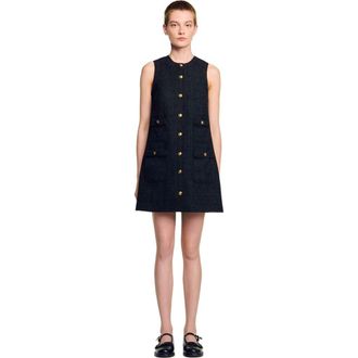 Sandro Short tweed dress in Black at Nordstrom, Size 34 Eu
