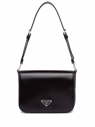 Prada brushed leather shoulder bag - women - Leather - OS - Black