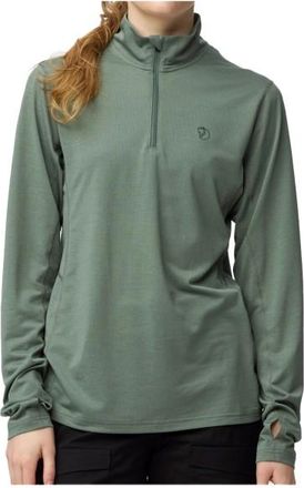 Fj&auml;llr&auml;ven Abisko Day Hike Half Zip Fleecepullover f&uuml;r Damen | oliv