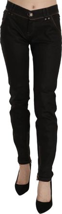John Galliano Cotton Skinny Denim Jeans met middelhoge taille - Dames - Slim Fit Jeans - Zwart - 2XS - Denim - Jeans